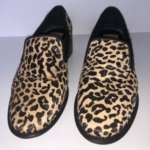 Leopard Pony Hair Block Smoking Slipper